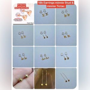 Saudi 18k Gold mini studs earrings. Real Gold.